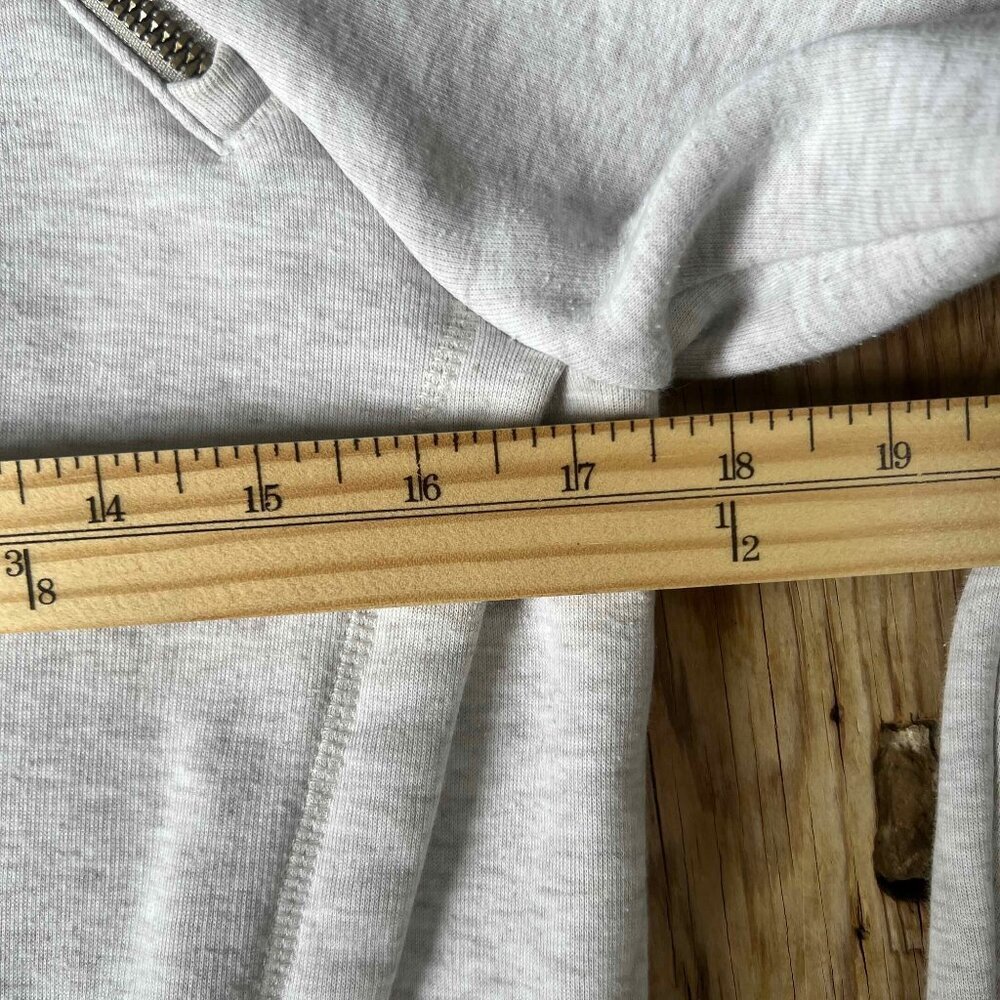 Athleta Cozy Karma Asym Pullover Wrap Sweatshirt Longsleeve Heather White XS - Picture 11 of 14